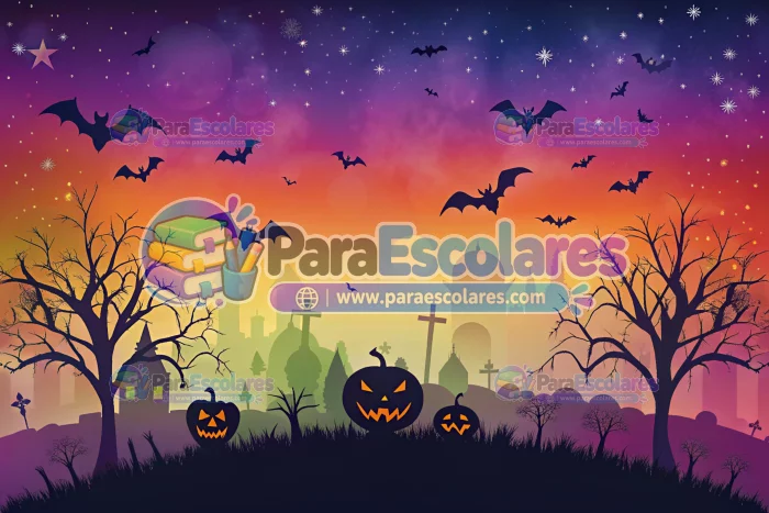 halloween-poster-with-pumpkins-cemetery-background