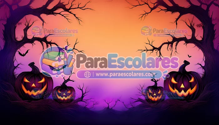 haunted-forest-pumpkins-black-silhouette-pumpkins-lining-bottom-scene-with-twisted-tree-branches-vibrant-colors-offering-ample-copy-space-graphic-art-illustration