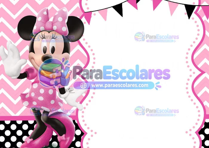 Minnie-Mouse-Fondo-Rosa-Negro