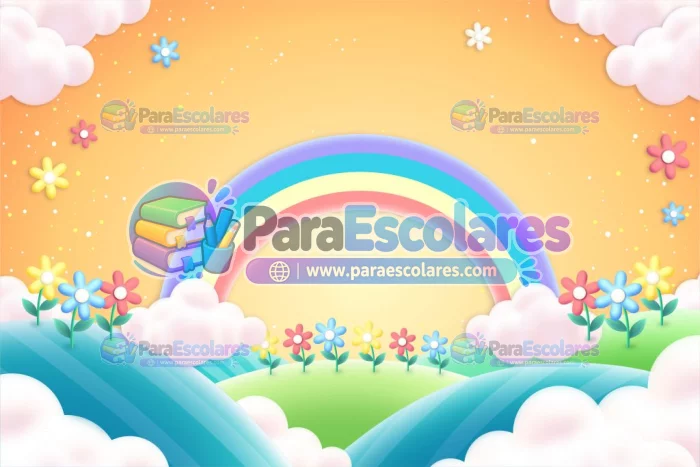 fondo-naranja-arcoiris-infantil