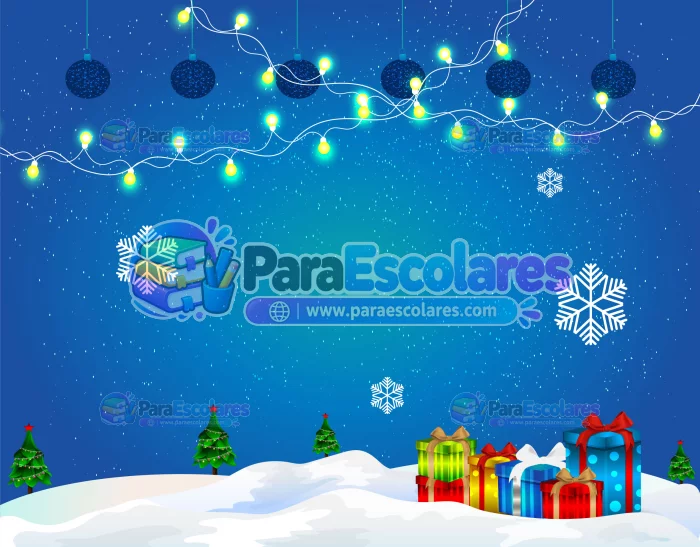 Fondo Navidad Nieve Cielo Azul