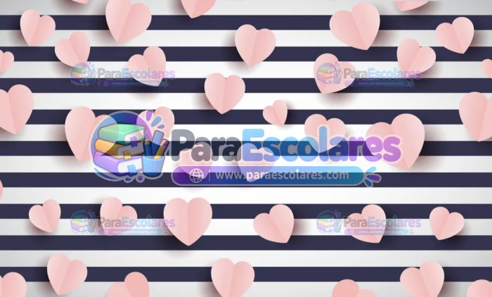 Fondo Rosado Linea Negra Corazones Rosa